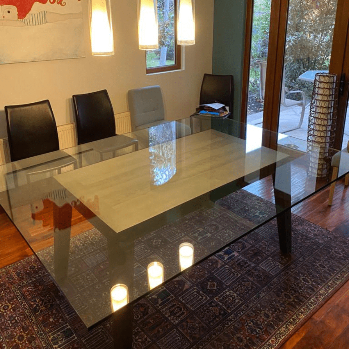 Mesa comedor madera y vidrio París - mesa comedor | Greenwoods Chile